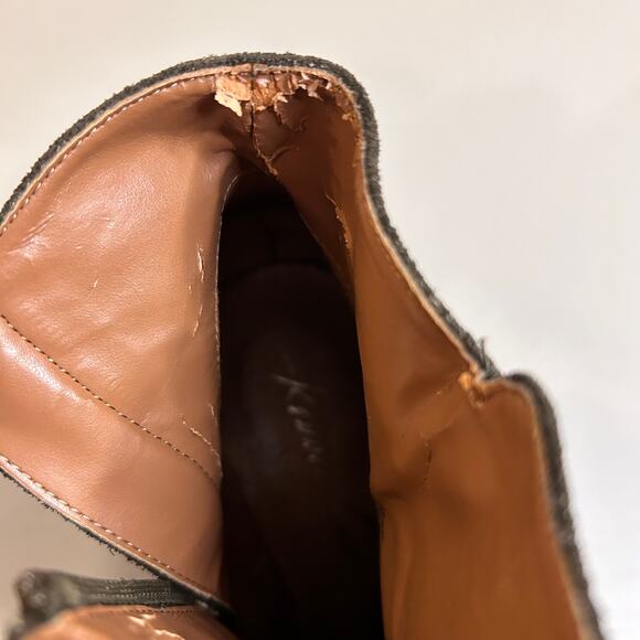 Kenneth Cole Women's High Idol Metallic Leather Green Zip Up Ankle Boots - Picture 10 of 15